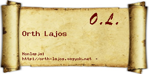 Orth Lajos névjegykártya